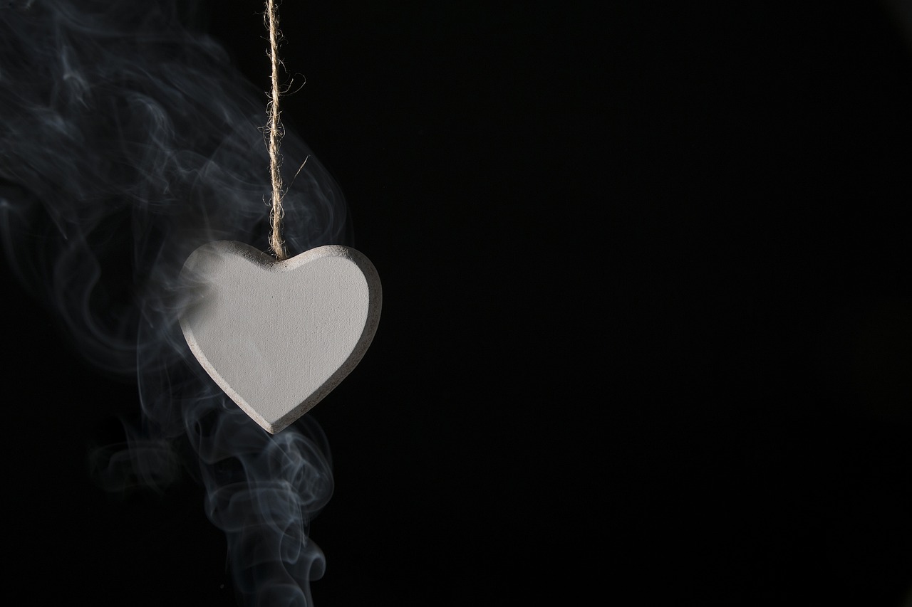 love, heart, smoke