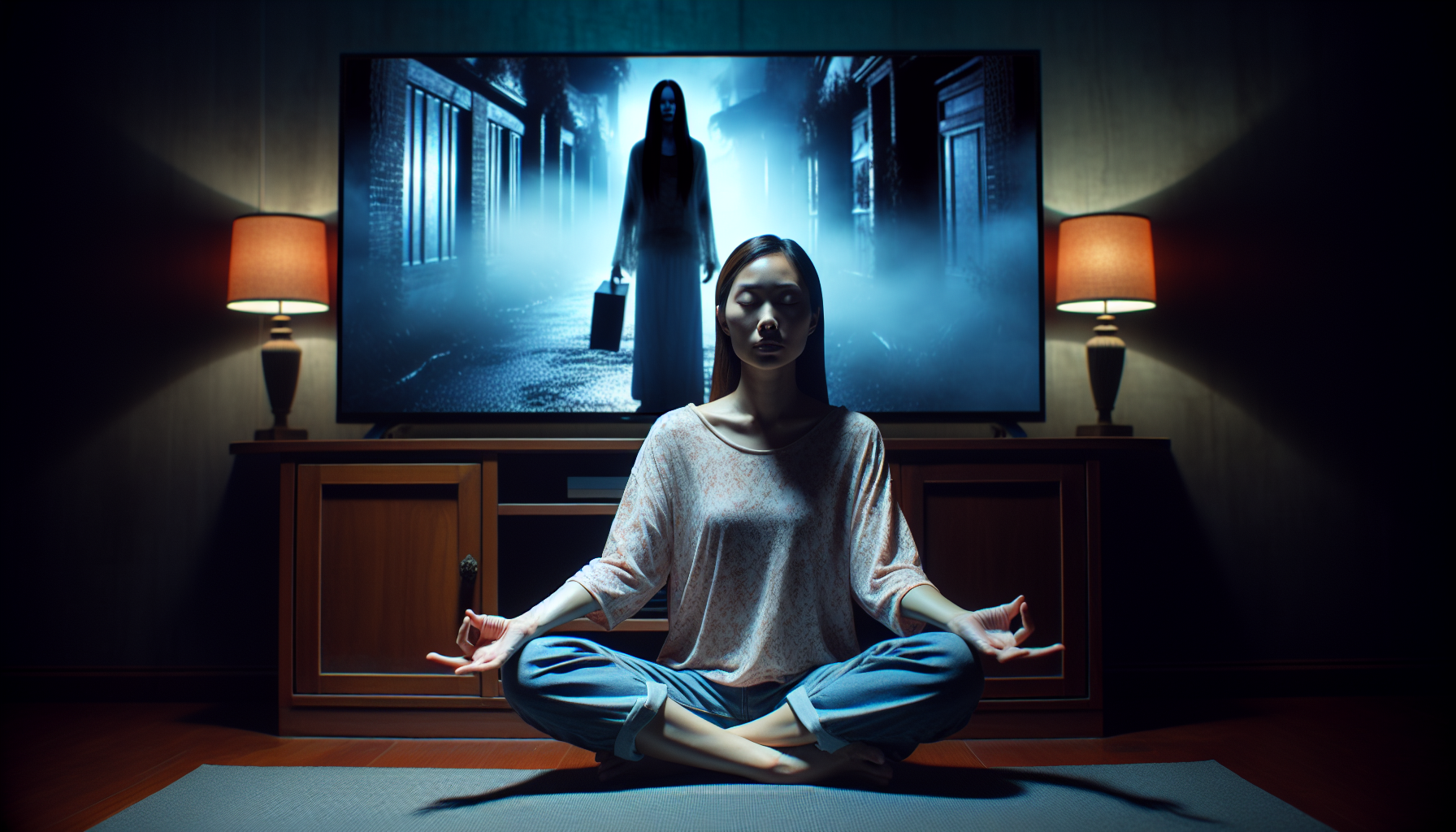 How does one maintain inner peace while watching a horror movie? Image 134