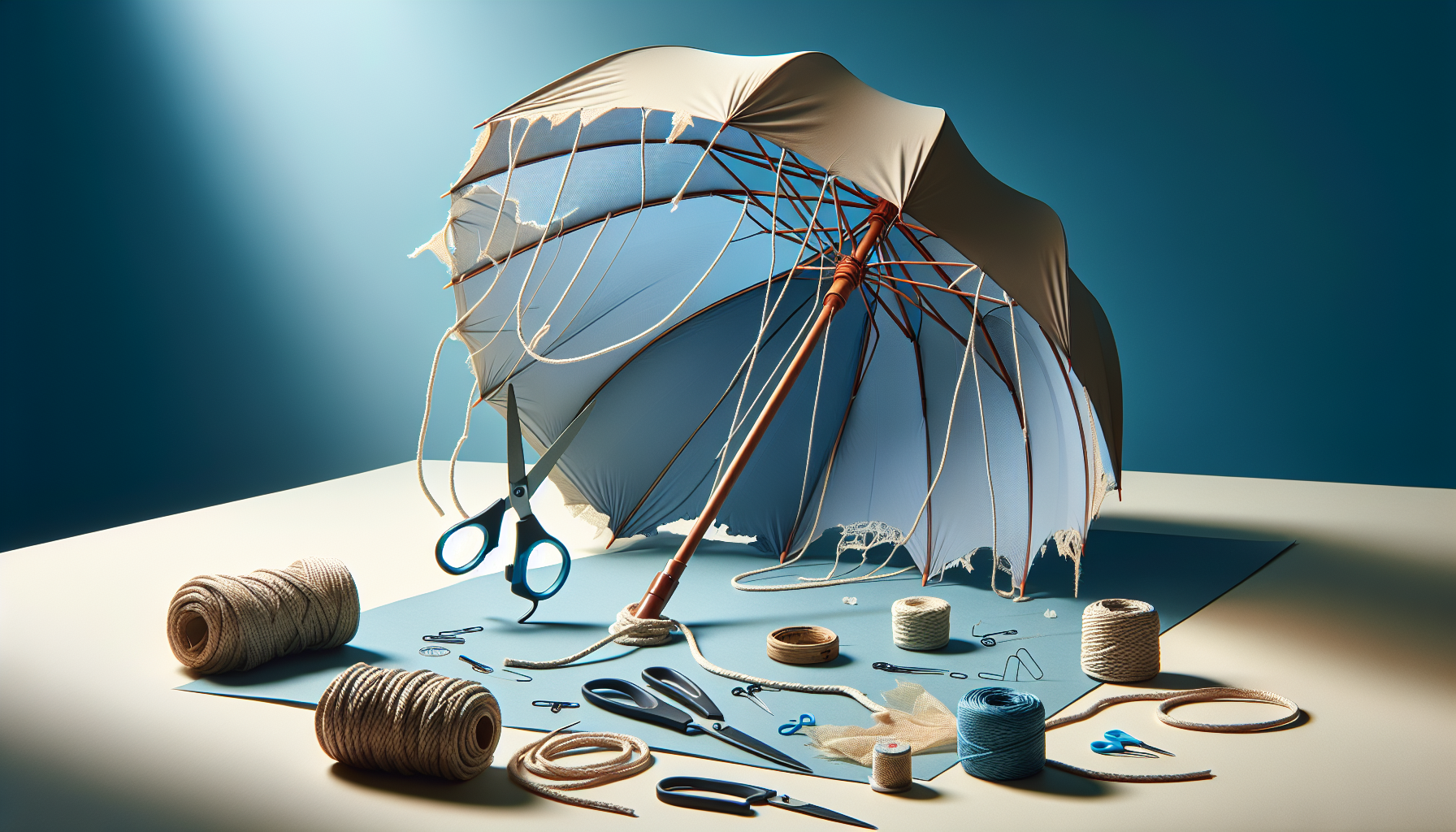 How does one turn an old umbrella into a parachute? Image 172