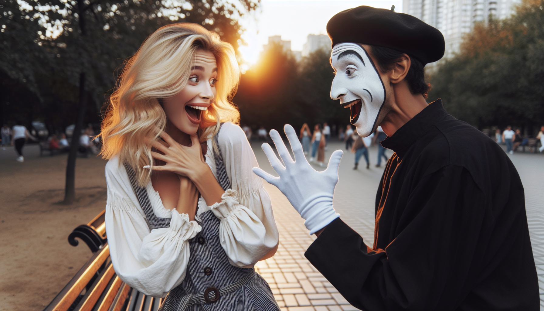 How does one flirt with a mime without breaking the silent pact? Image 266