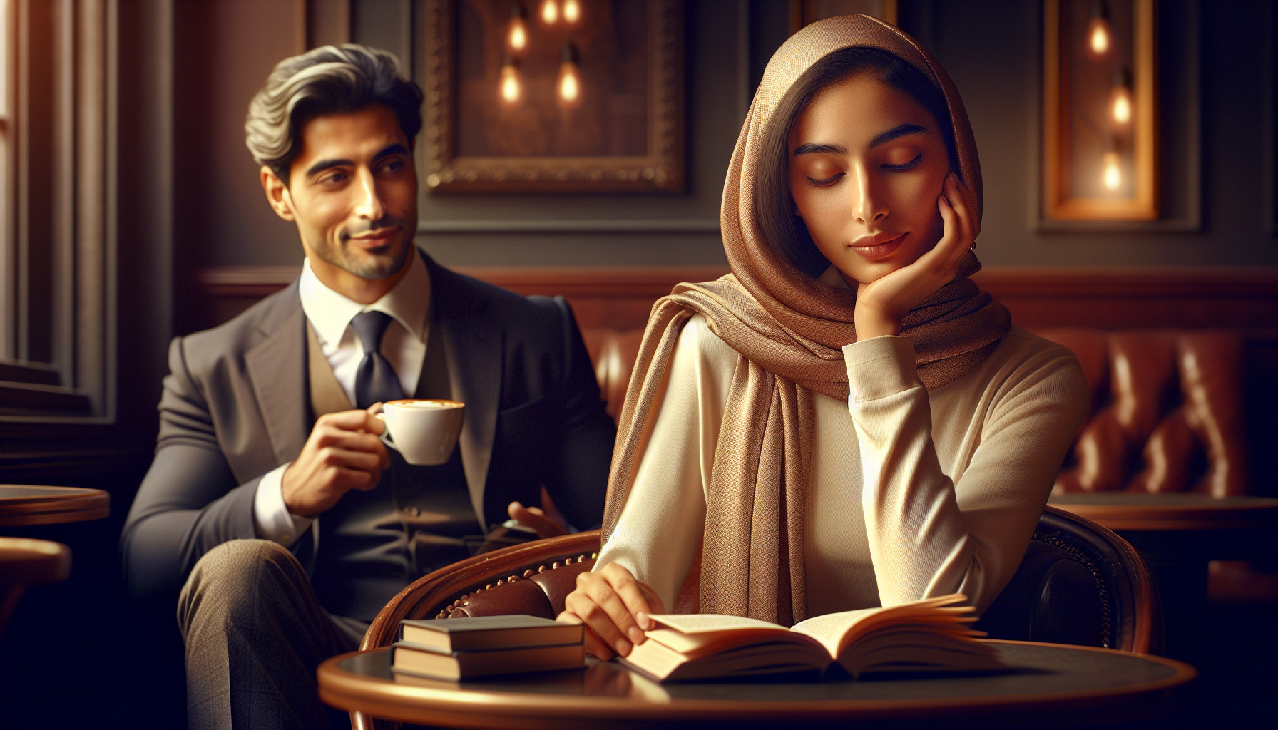 How does one flirt with someone who's deeply engrossed in a book, without disrupting their literary journey? Image 267