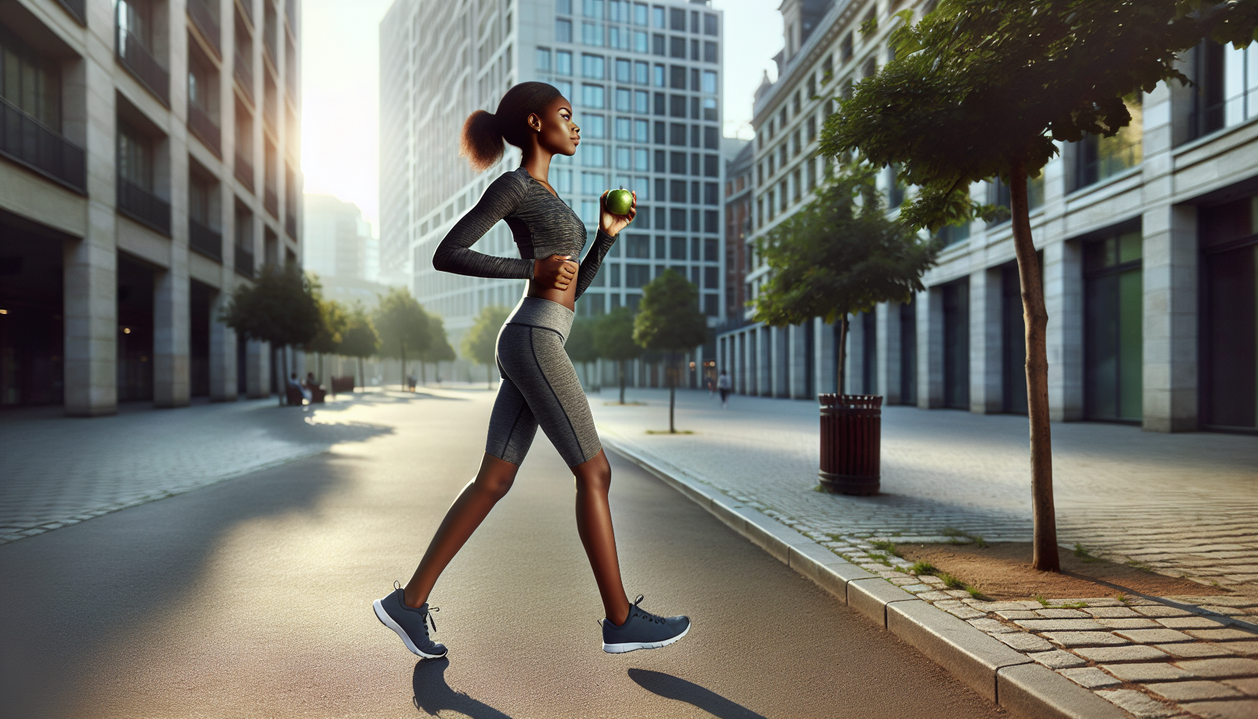 How does one jog with an apple? Image 67