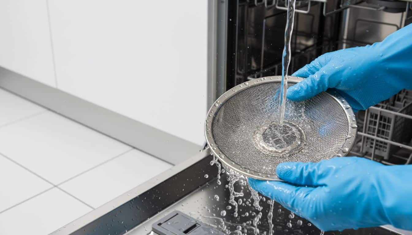 How Does One Clean A Dishwasher Filter Without Touching Mystery Gunk